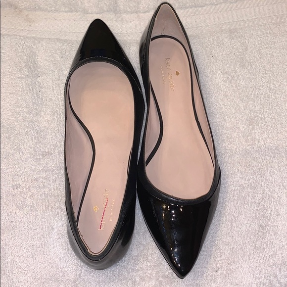 kate spade Shoes - KATE SPADE Black Leather Patent Ballerina Flat.